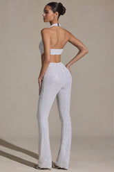 Embellished Cut-Out Jumpsuit in White